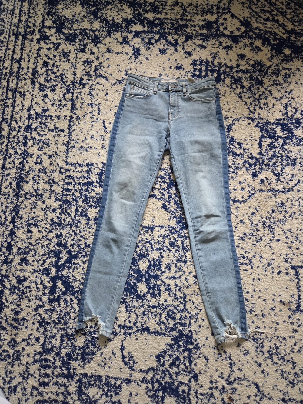 Zara Two-Tone Light and Dark Blue Skinny Jeans